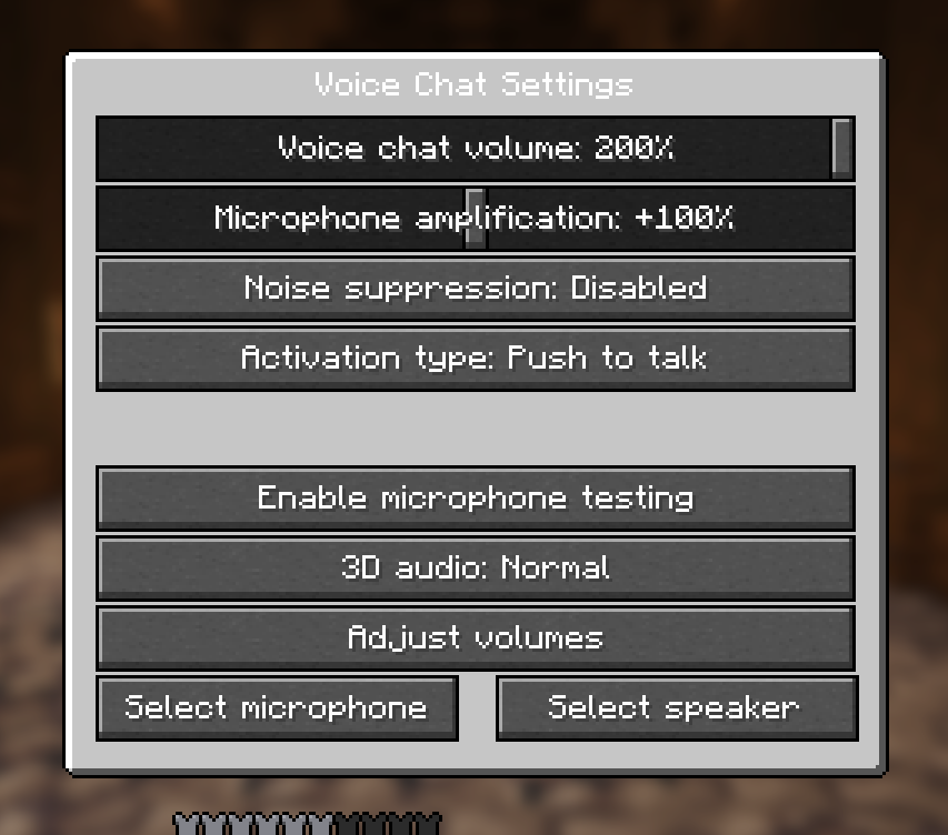 Settings Voice Chat