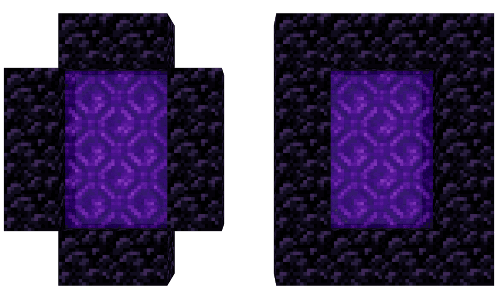 Portail du Nether économique sans coins et portail complet en obsidienne