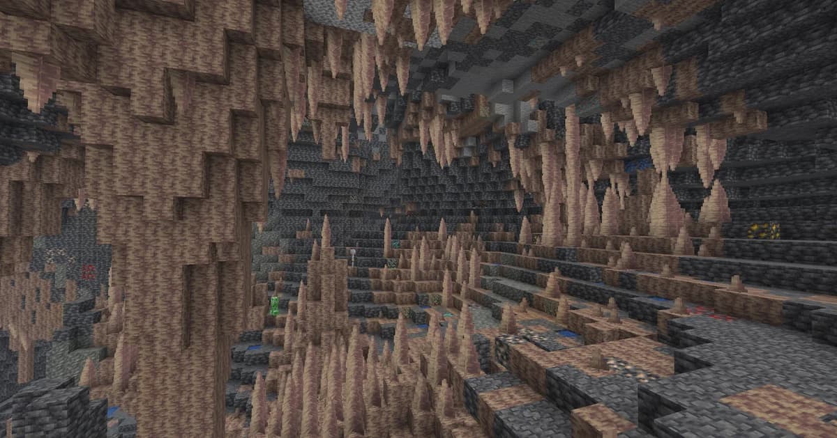Cavernes de spéléothèmes dans Minecraft