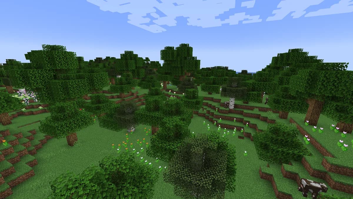 Forêt fleurie dans Minecraft