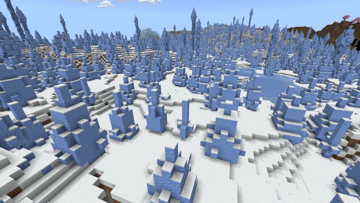 Stalagmites de glace dans Minecraft