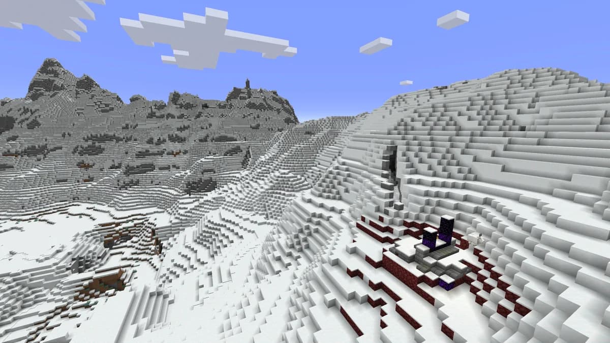 Pentes enneigées dans Minecraft