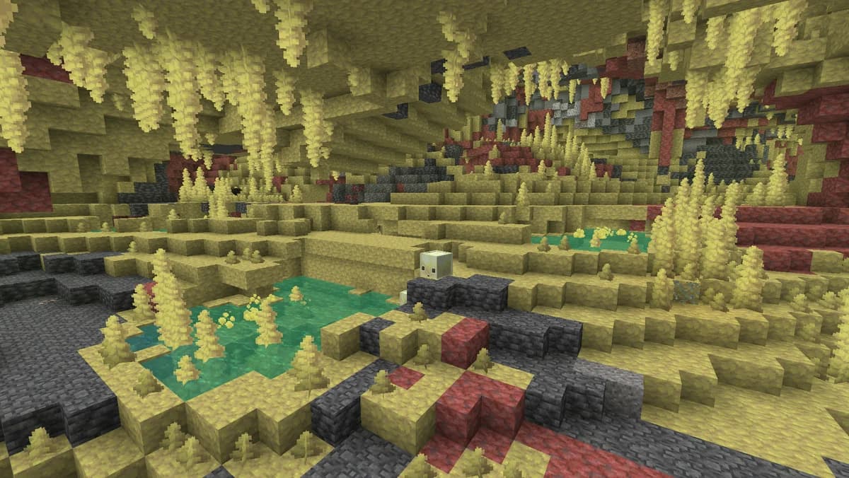 Cavernes de soufre dans Minecraft