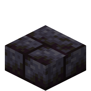 Dalle de roche noire polie taillée Minecraft