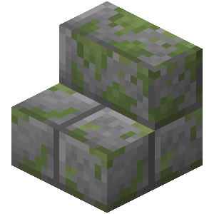 Escalier en pierre taillée moussue Minecraft