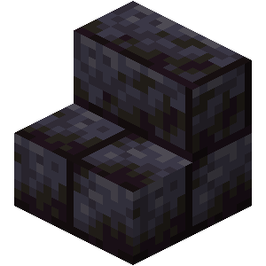 Escalier en roche noire polie taillée Minecraft