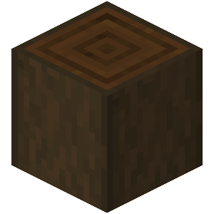 Bûche de chêne noir écorcée Minecraft