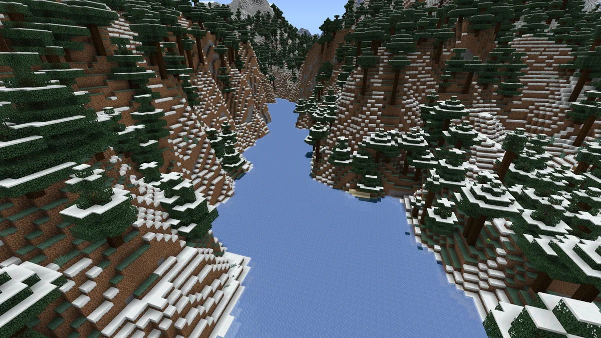 Rivière gelée dans Minecraft
