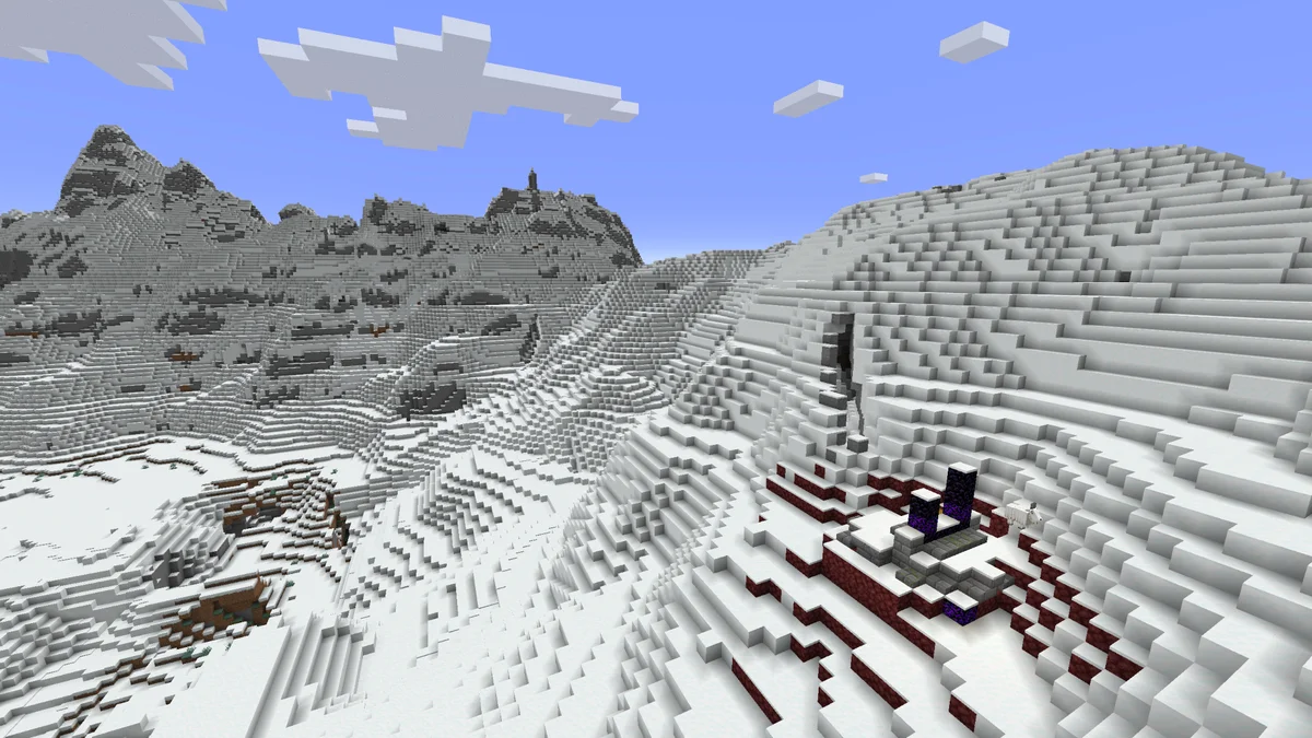 Pentes enneigées dans Minecraft