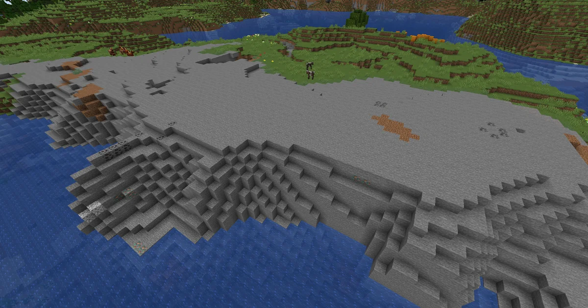 Côte rocheuse dans Minecraft