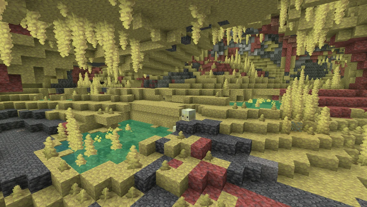 Cavernes de soufre dans Minecraft