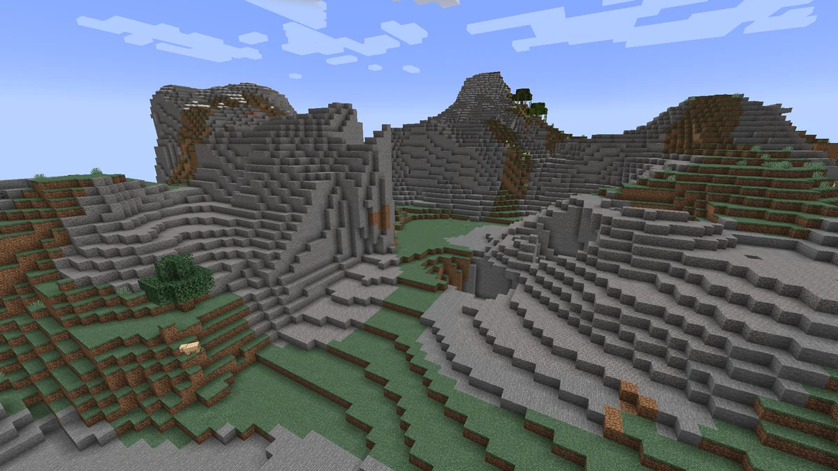 Collines graveleuses venteuses dans Minecraft