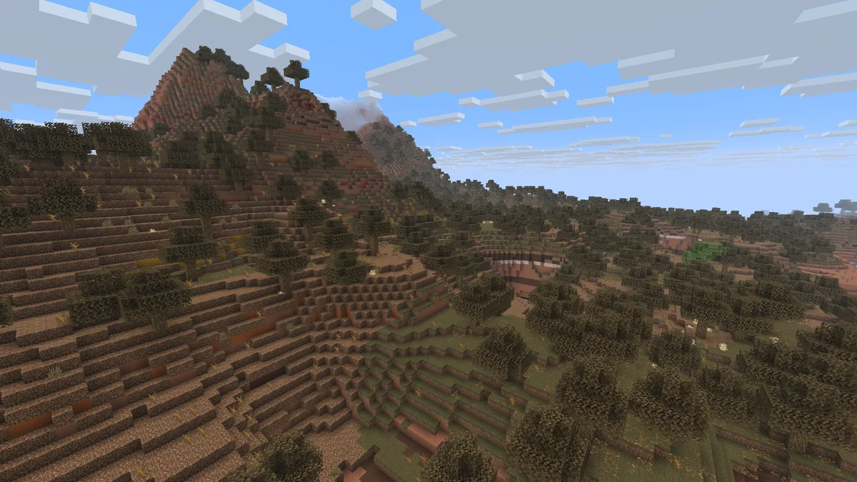Badlands boisées dans Minecraft